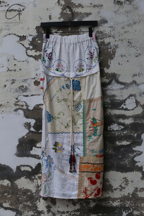 By Walid LILLY Skirt/Dress Unique UK Handmade Embroidery BW-140209W-TR Natural